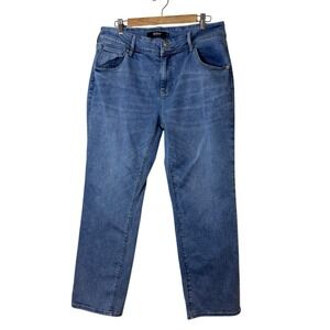 Hudson Women Straight Leg Jeans 12 Blue Medium Wash Flap Pocket Casual Classic